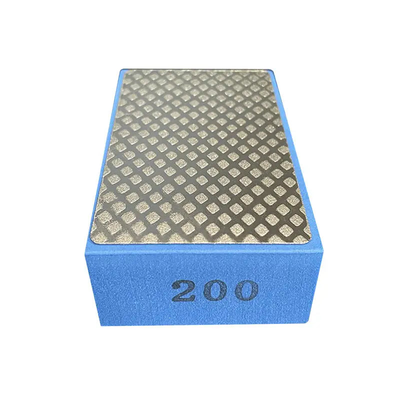 60/100/200/400# Diamond Hand Polishing Pads Tile Glass Abrasive Grinding Block Pad Stone Abrasive Sanding Disc Polisher Tool Peaceful Pleasures Health and Wellness Blue grid 200 Other