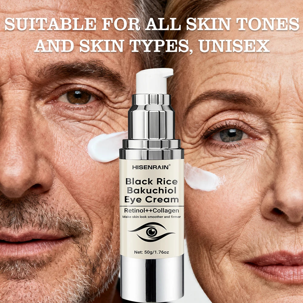 HISENRAIN Black Rice Anti-Aging Eye Cream Moisturizing Hydrating Anti-Aging Reduces Dark Circles Fine Lines Puffy Eyes. Peaceful Pleasures Health and Wellness