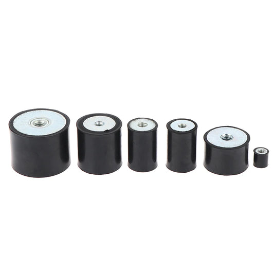 Anti Vibration Pad Damper-Metal Silentblock Type DD Rubber Mount Flat Base Block M4 M5 M6 M8 Female Thread Rubber Shock Absorber Peaceful Pleasures Health and Wellness