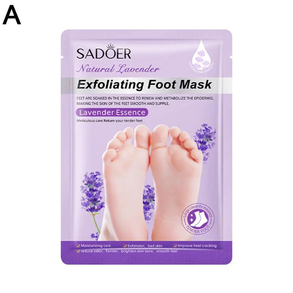 1 Pair Exfoliating Feet Mask Exfoliating Foot Peel Mask Socks Pedicure Peeling Dead Skin Remover Feet Mask Peel Moisturizing Peaceful Pleasures Health and Wellness Lavender