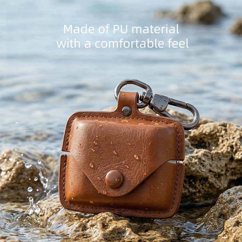 Snap-On Design Solid-Color PU Leather Case For Sony WF-1000XM6 Earbuds A Stylish And Practical Carrying Case Peaceful Pleasures Health and Wellness