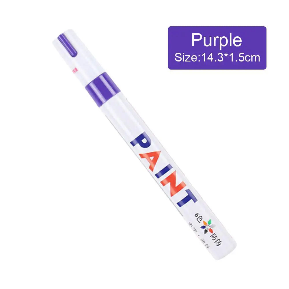 Color Waterproof Cars Wheel Tire Oily Mark Pen Auto Rubber Tyre Paint Pen Cd Metal Permanent Paint Marker Graffiti Touch Up Peaceful Pleasures Health and Wellness PURPLE