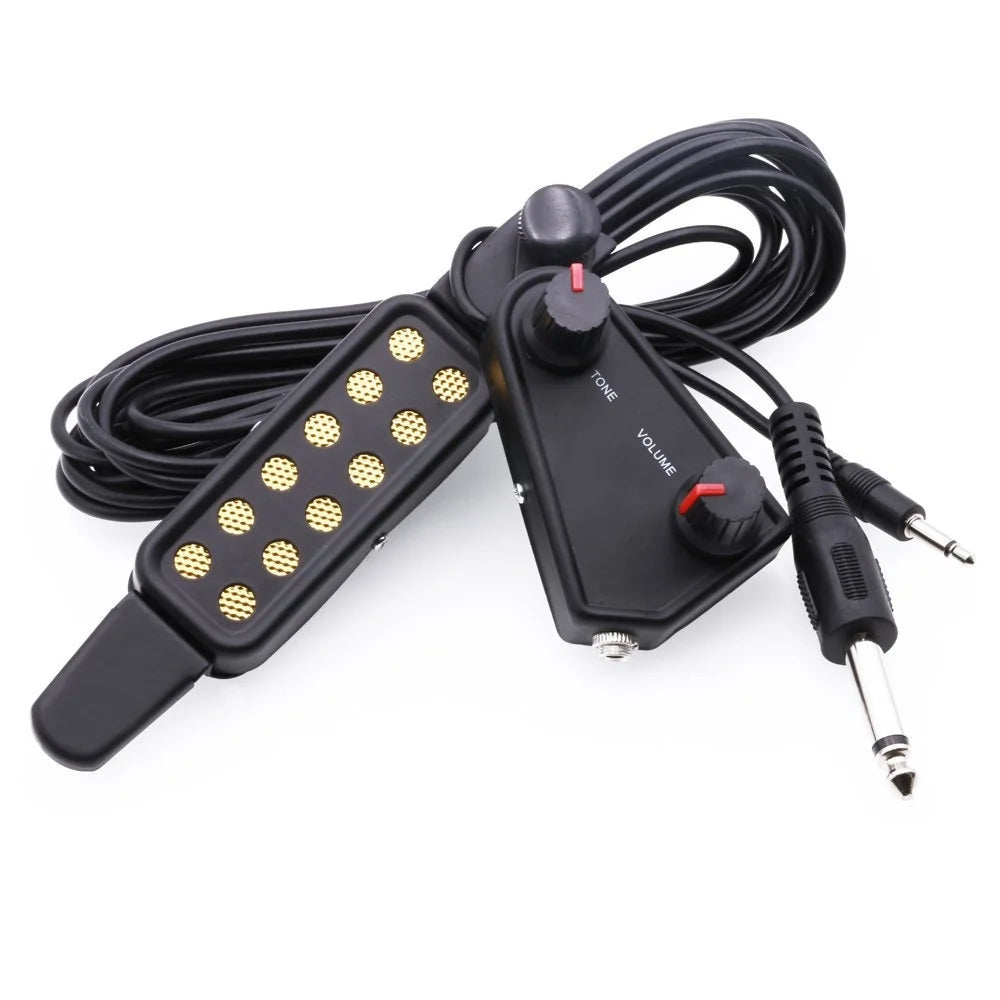 12-hole Acoustic Guitar Sound Hole Pickup Magnetic Transducer Tone