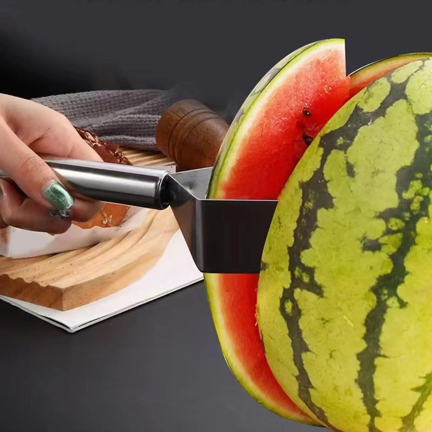 Stainless Steel Triangular Watermelon Slicer & Cutter Tool
