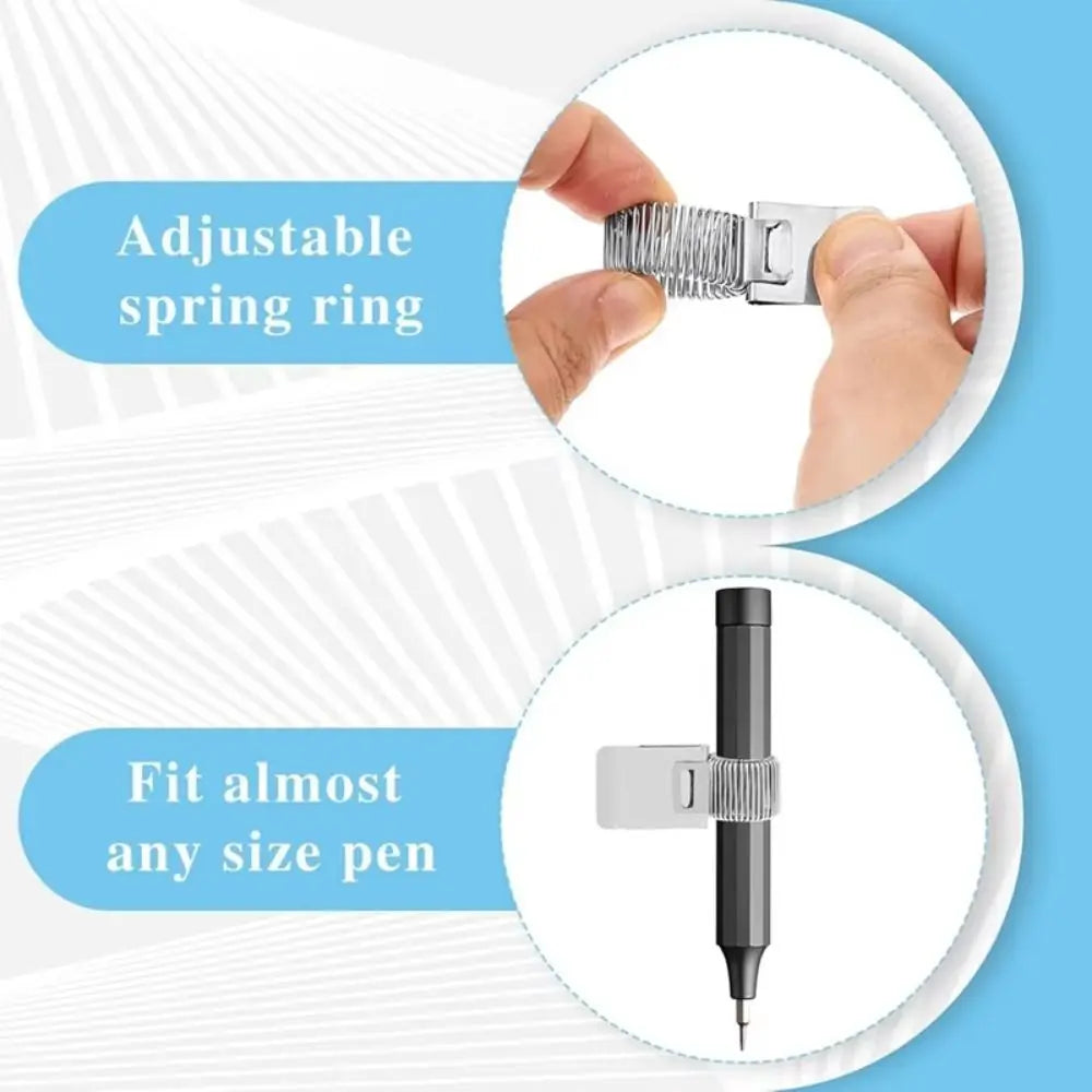Creative Metal Pen Clip Heavy-Duty Retro Spring Pen Clip Minimalist Telescopic Spring Notebook Pen Holder Office Supplies Peaceful Pleasures Health and Wellness