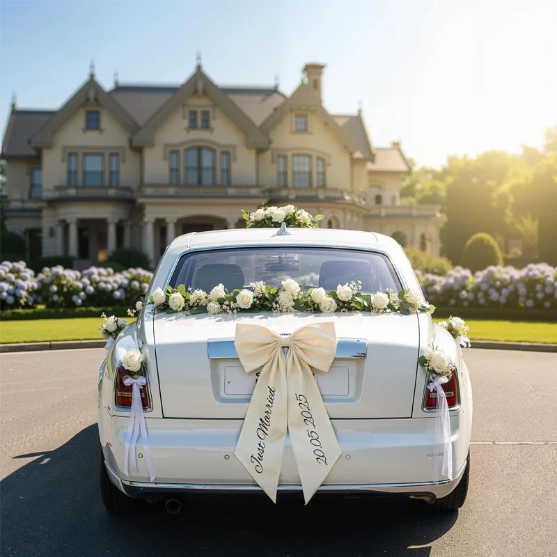 Personalised Just Married Big Car Bow | Wedding Bridal Decoration