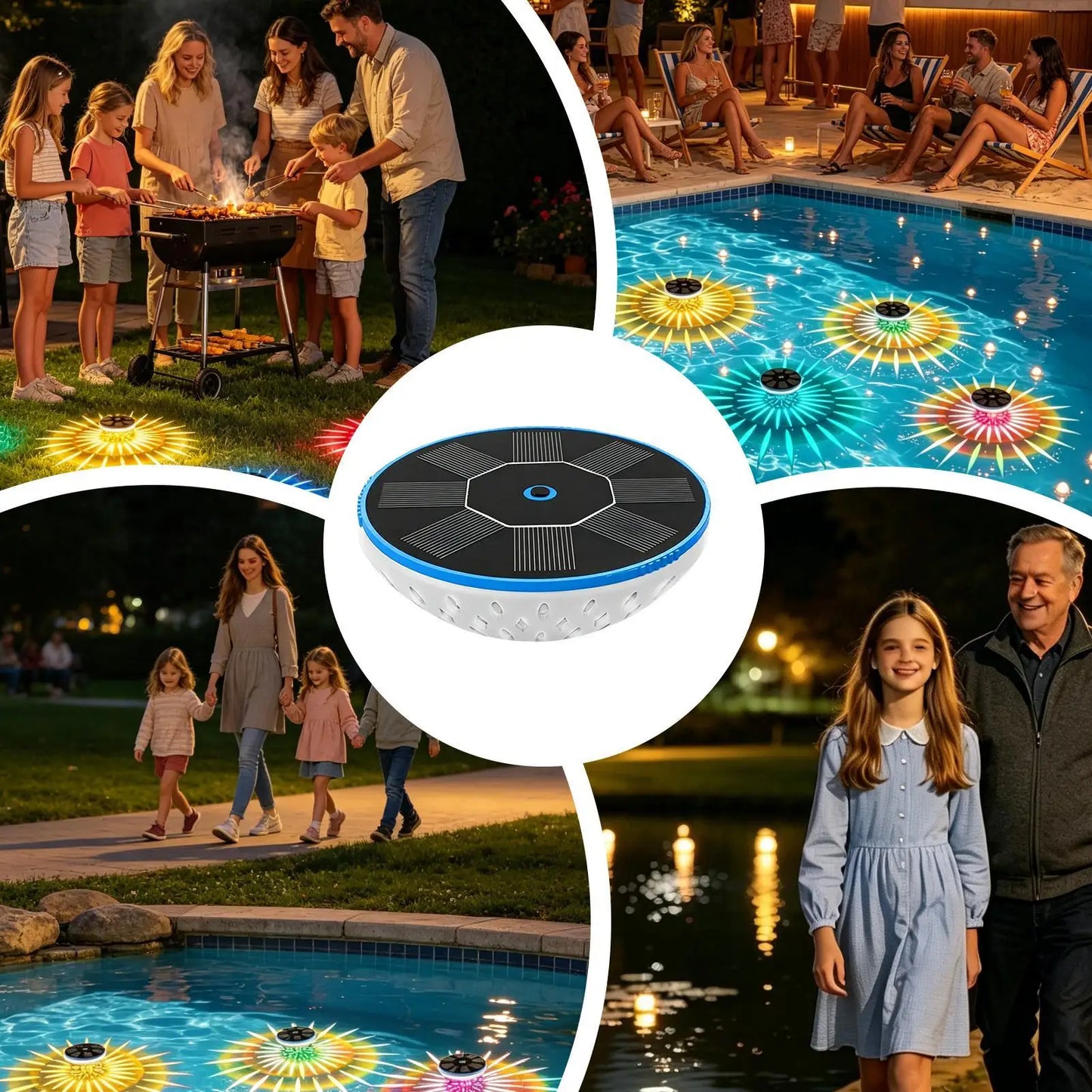 Solar RGB Floating Pool Lights | Color Changing LED IP68