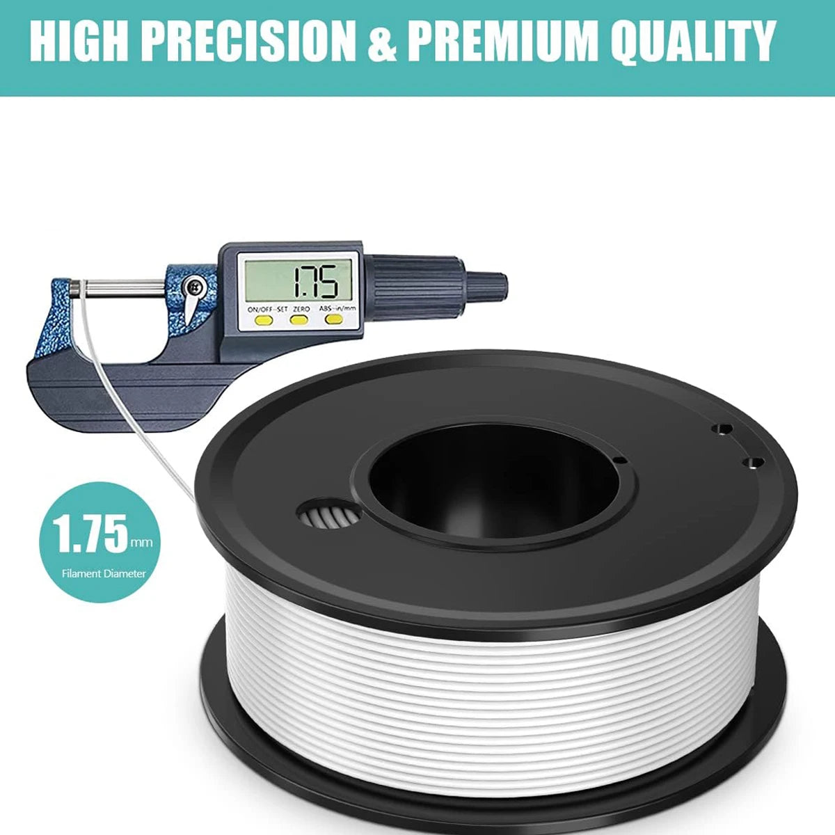PLA 1.75mm 3D Filament Set 4 Colors ±0.02mm – 250g×4 Spools