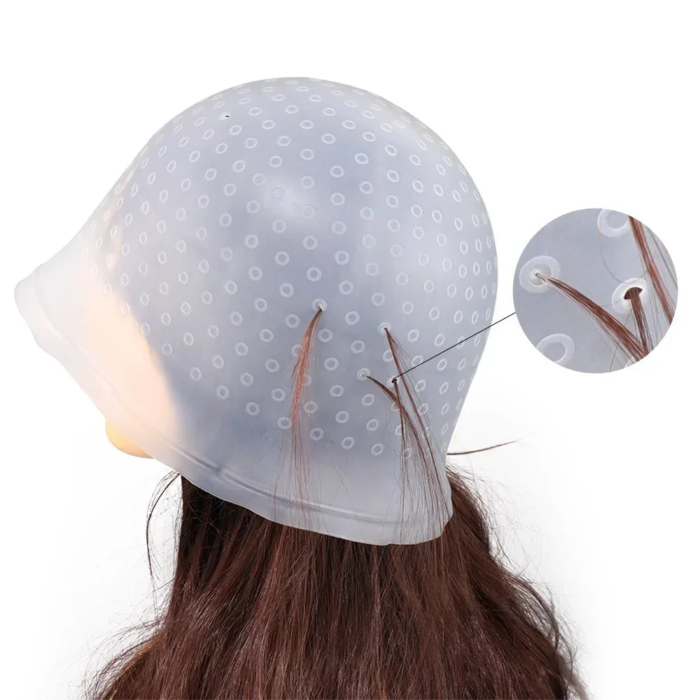 Silicone Hair Highlighting Cap with Hook Needle | Reusable