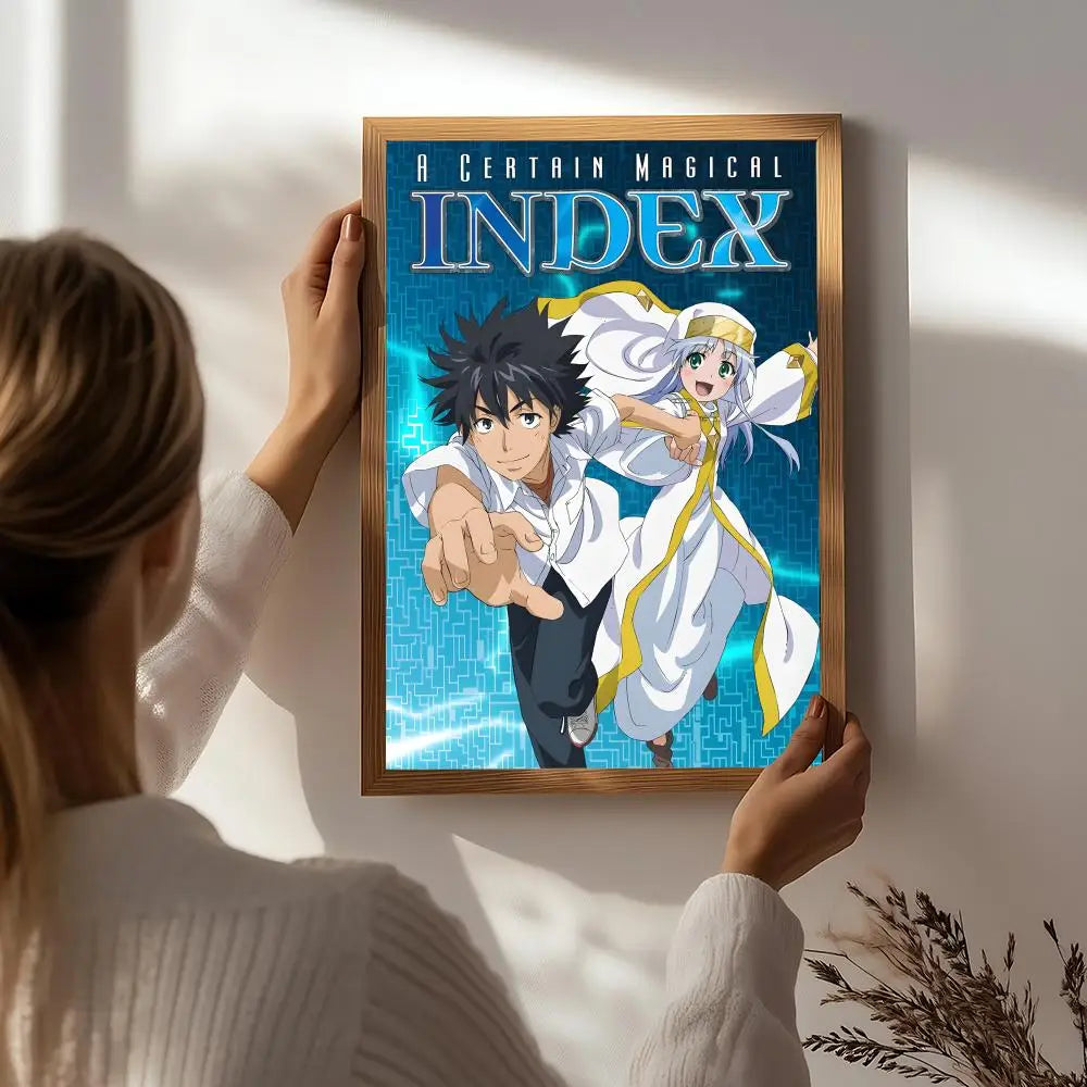 A Certain Magical Index Anime Poster – HD Waterproof Wall Art Anime Wall Poster Peaceful Pleasures Health and Wellness White5 21X30cmNoframe