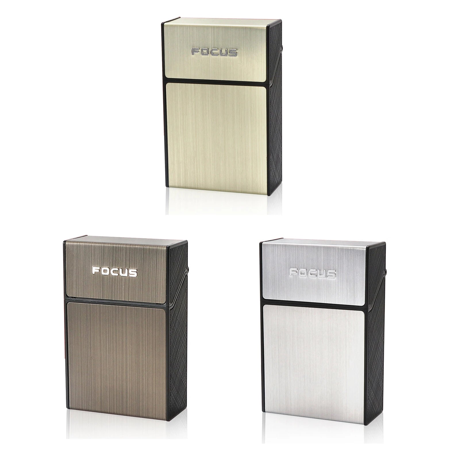20pcs Portable Cigarette Box Aluminum Alloy Flip Top Holder Anti Pressure Proof for Hard Soft Pack Smoking Accessory Gift Peaceful Pleasures Health and Wellness