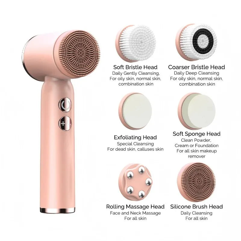 Portable waterproof facial ultrasonic massager, cleaning brush, silicone electric facial brush, facial cleanser Peaceful Pleasures Health and Wellness