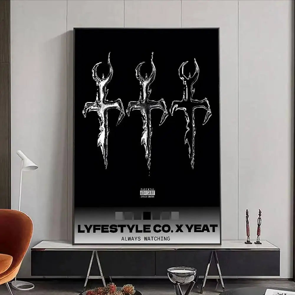 HOT Y-Yeat New Album Poster HD art poster for home living room bar office decoration sticky waterproof Peaceful Pleasures Health and Wellness z10 21X30cmNoframe