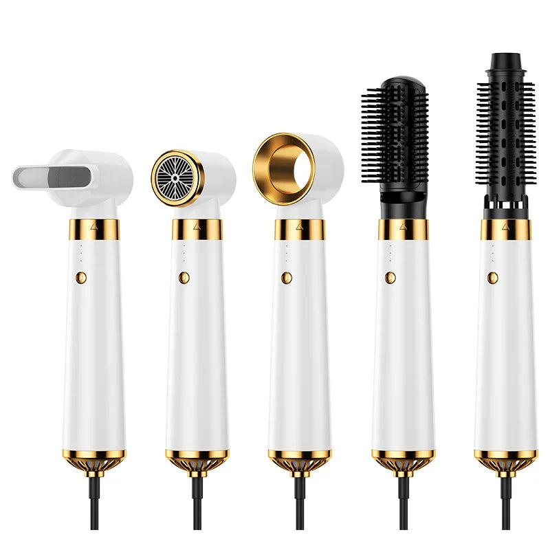 HOMEFISH 5-in-1 Electric Hair Dryer with Automatic Straight & Curling Iron Hot Air Comb & Diffuser for Outdoor Use AC Motor Peaceful Pleasures Health and Wellness