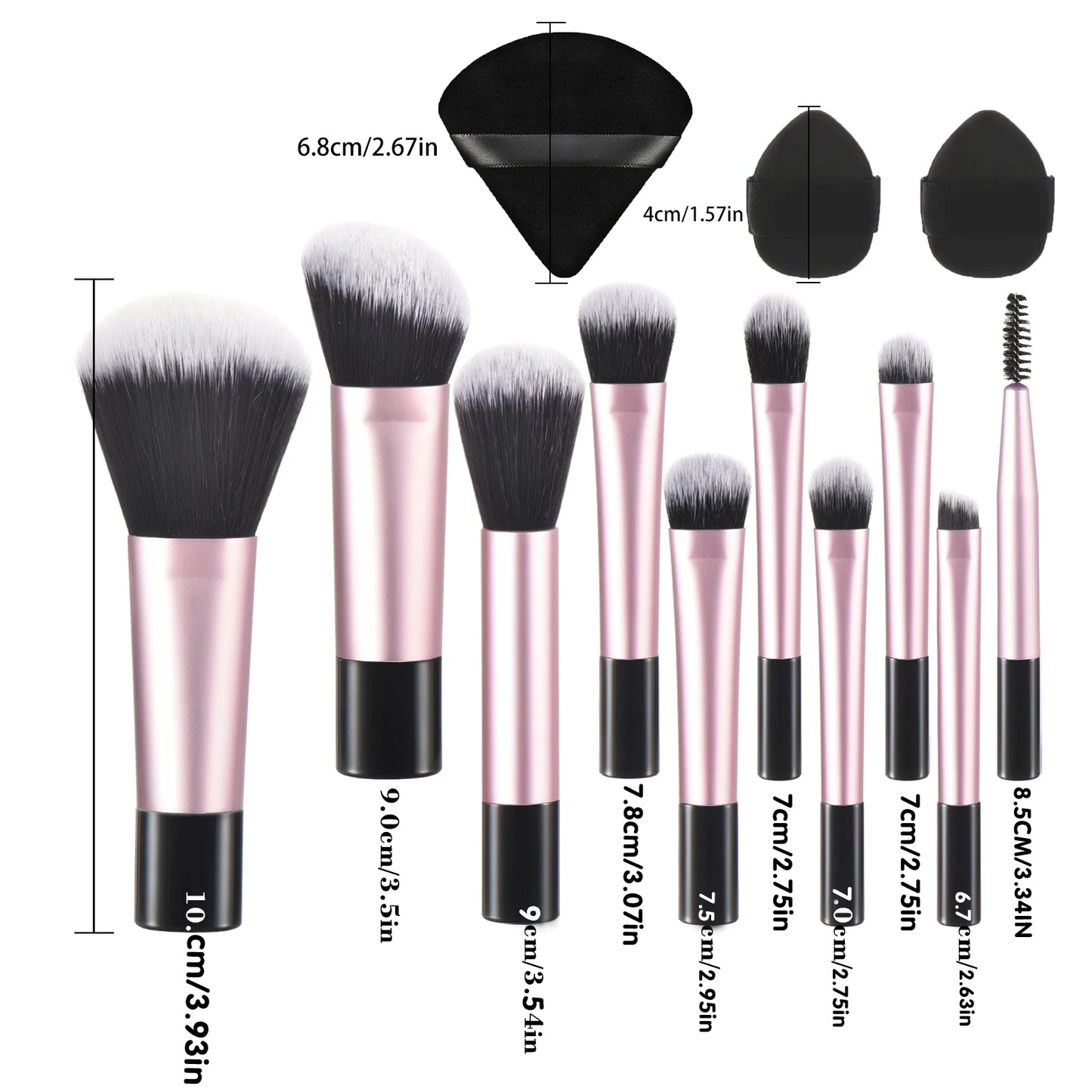 10-Piece Pink Mini Travel Makeup Brush Set | Professional Tools