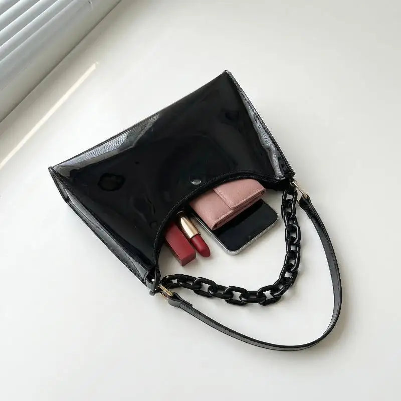 Clear Jelly Shoulder Bag – Transparent PVC Crossbody Purse