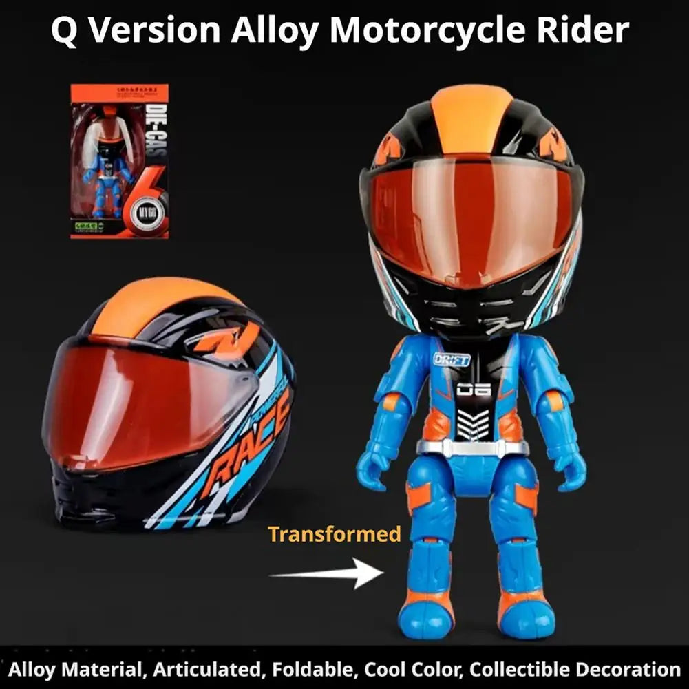 1:12 Articulated Motorcycle Rider Figure | Detachable Helmet
