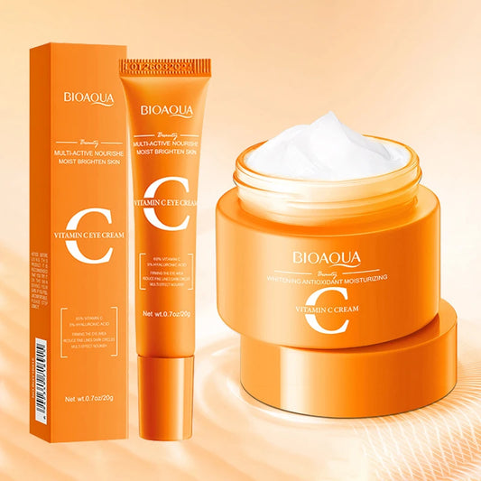 BIOAQUA Vitamin C Face & Eye Cream Set – Anti-Wrinkle Moisturizer Skin Care Cream Set Peaceful Pleasures Health and Wellness Face and Eye Cream