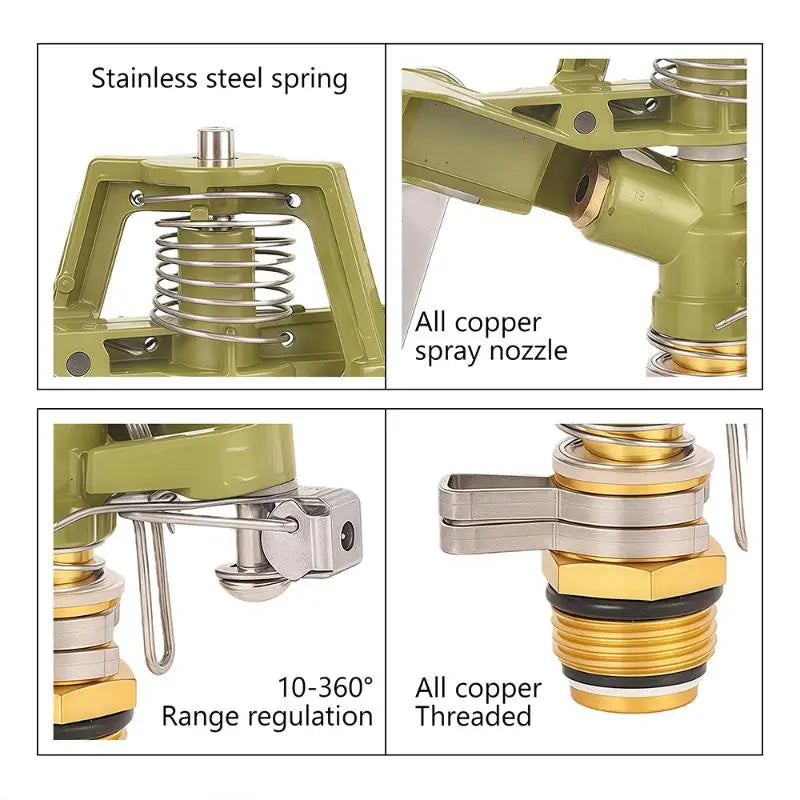 360° Metal Pulsating Lawn Sprinkler – 1/2 & 3/4 Inch Garden
