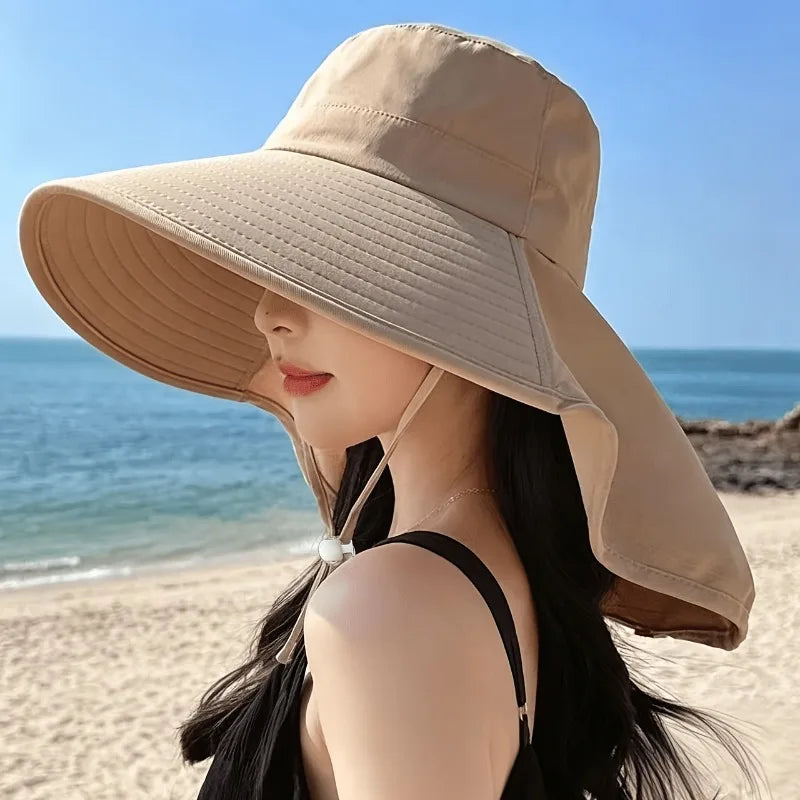 Wide Brim Sun Hat UV Protection Face Neck Cover | Unisex Wide Brim Sun Hat Peaceful Pleasures Health and Wellness
