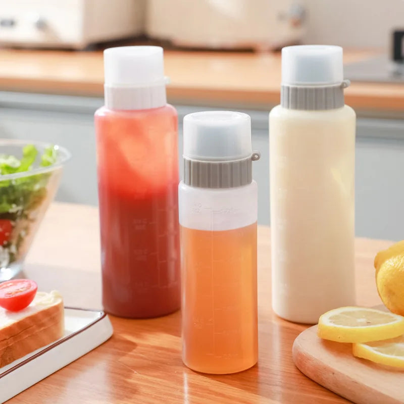 350ml Kitchen Measuring Ketchup Mayonnaise Condiment Squeeze Bottle Cream Honey 5-Hole Seasoning Bottle Sauce Dressing Dispenser Peaceful Pleasures Health and Wellness