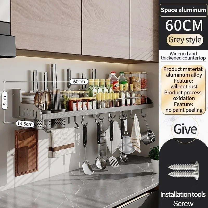 YUNJIEYA Kitchen Knife Stand, Spice Rack & Utensil Organizer