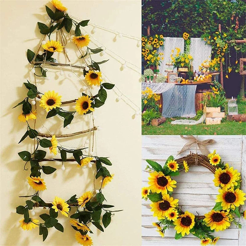 250cm Silk Sunflower Vine Garland | Artificial Flower Decor