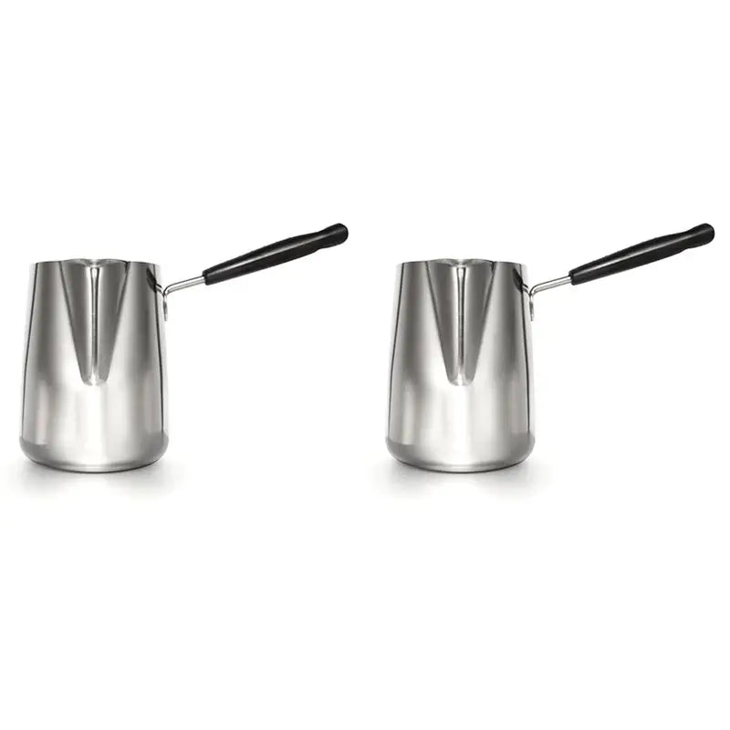 A36T-2X 1000Ml Butter Warmer Stainless Steel Milk Warmer Pot With Handle Butter Pan Turkish Coffee Pot Chocolate Melting Pot Peaceful Pleasures Health and Wellness Silver