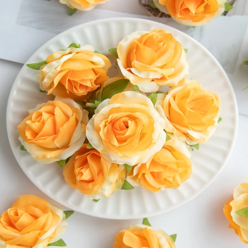 Artificial Silk Rose Heads 25/50pcs – Wedding & Party Decor