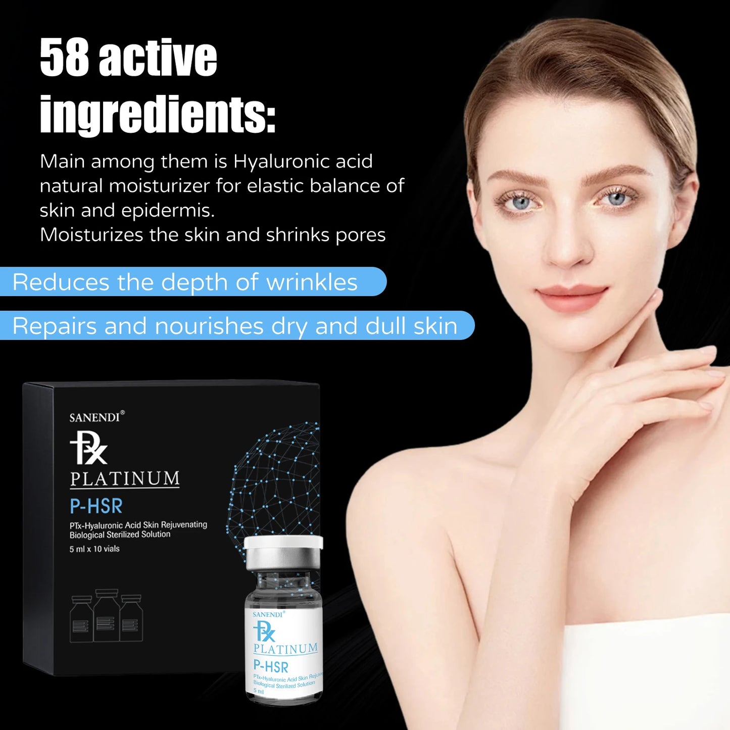 SANENDI Korean Skin Care Set – Hyaluronic Acid, Salmon DNA & Glow