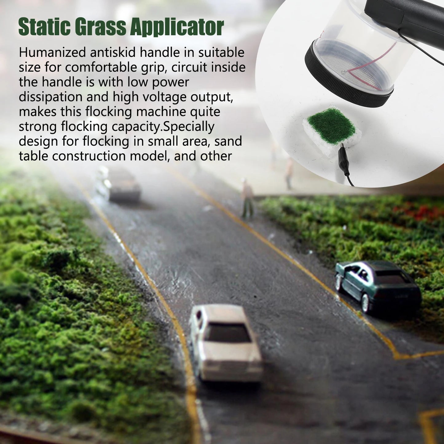 ABS Antiskid Handle Mini Static Grass Flocking Applicator 4 Colors
