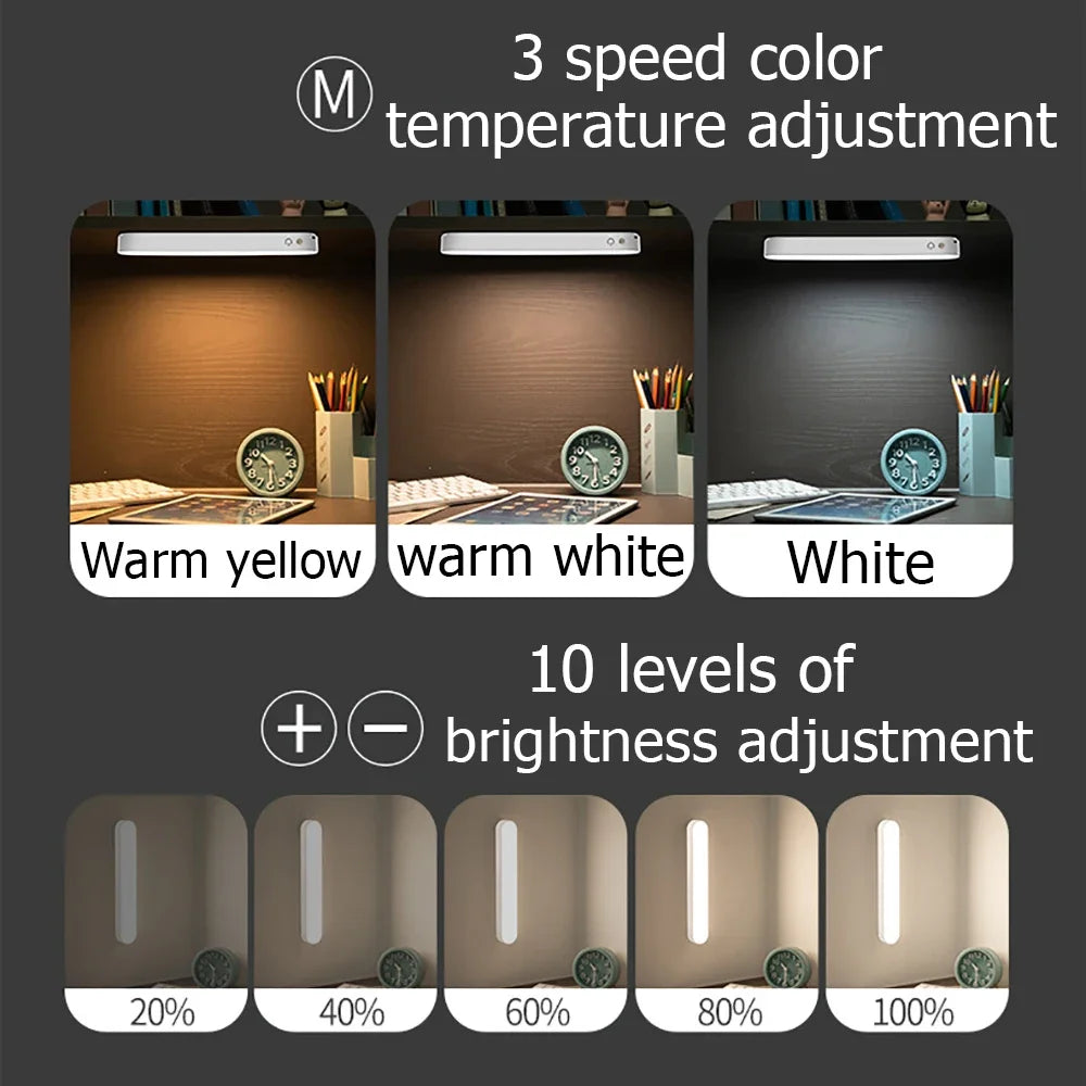 Magnetic LED Night Light Desk Lamp USB Rechargeable Dimming Table Lamp Computer Study Office Reading Stand Light for Bedroom Peaceful Pleasures Health and Wellness