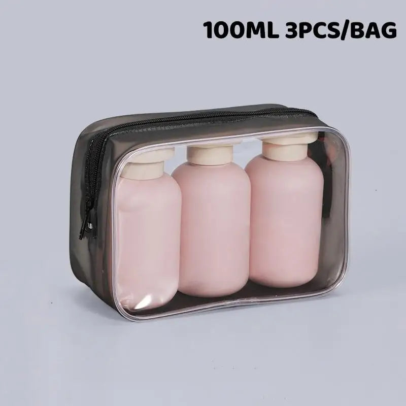 3-Pack Leakproof Travel Bottles 100ml | Refillable Squeeze Tubes