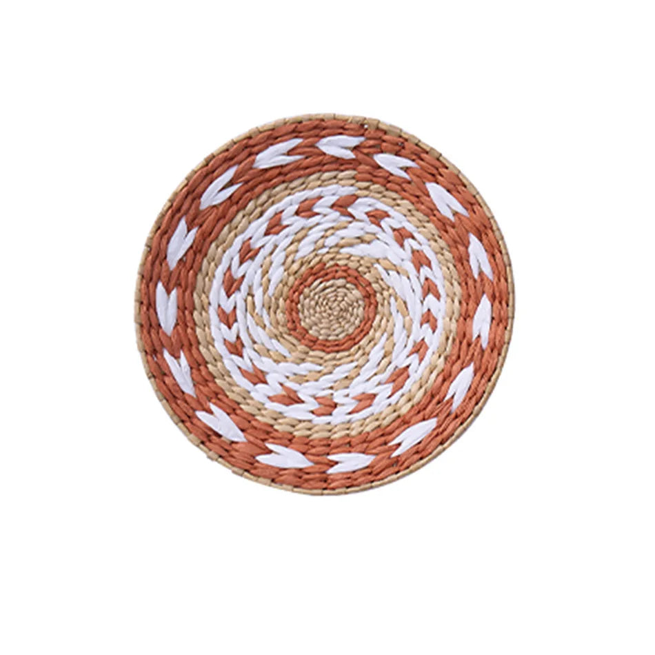 Boho Hand Woven Rattan Wall Basket | Farmhouse Decor