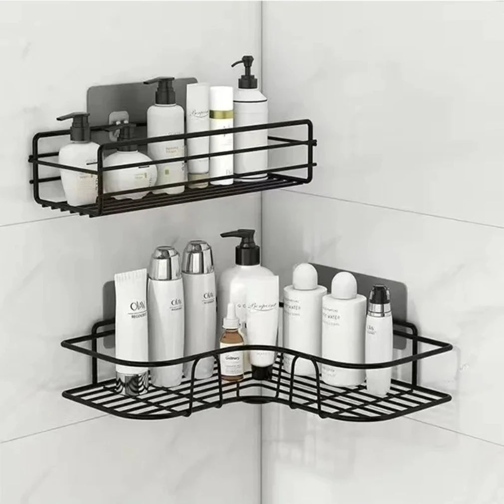 Metal Floating Wall Shelf Organizer – Bathroom & Kitchen