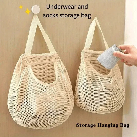 Hanging Net Storage Bags – Wall Wardrobe Organizer | Space Saver Hanging Storage Organizer Peaceful Pleasures Health and Wellness