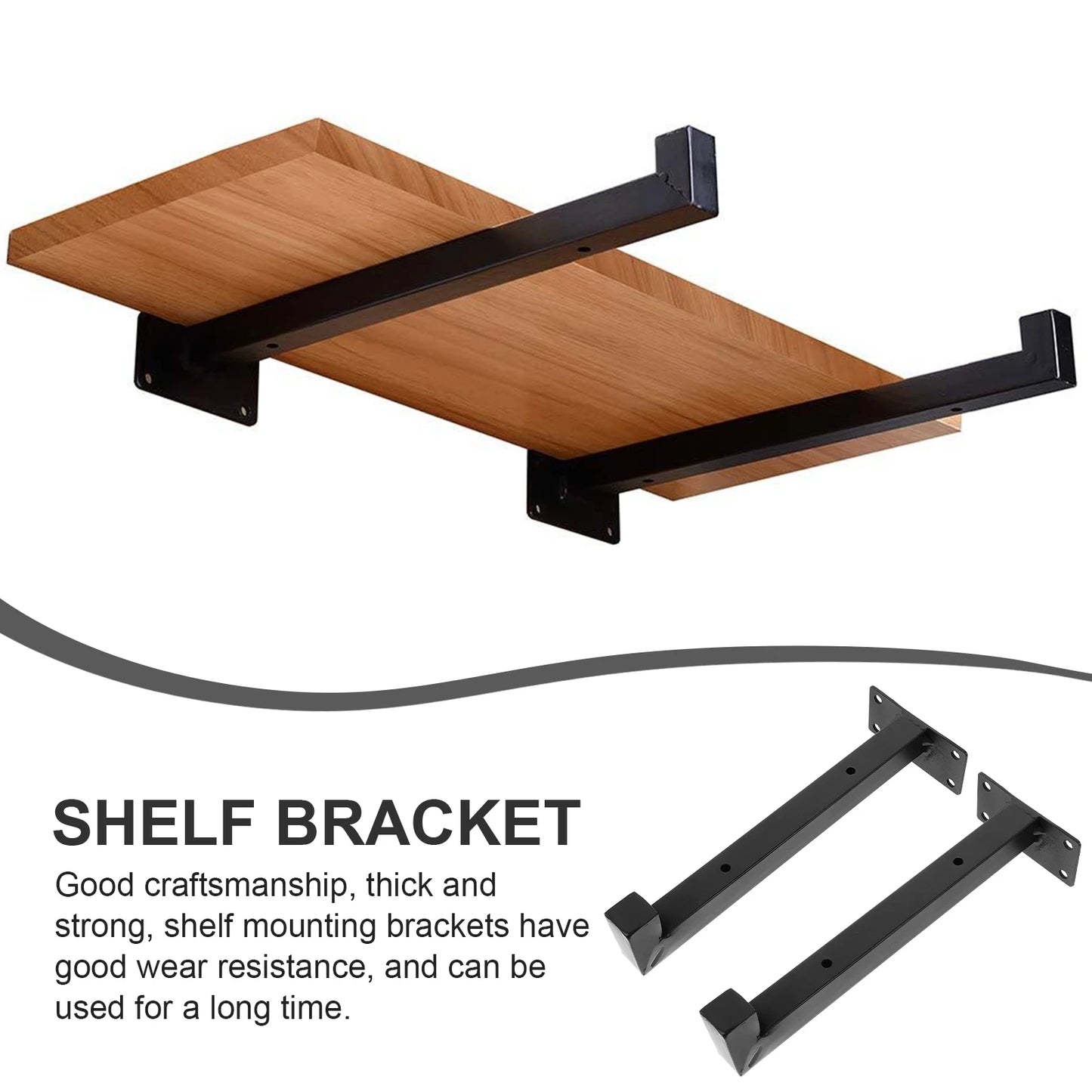 Heavy Duty Wall Mounted Plant Pot Holders & Shelf Brackets 2-Pack