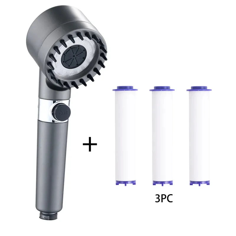 3-Mode Handheld Shower Head with Filter – Water Saving
