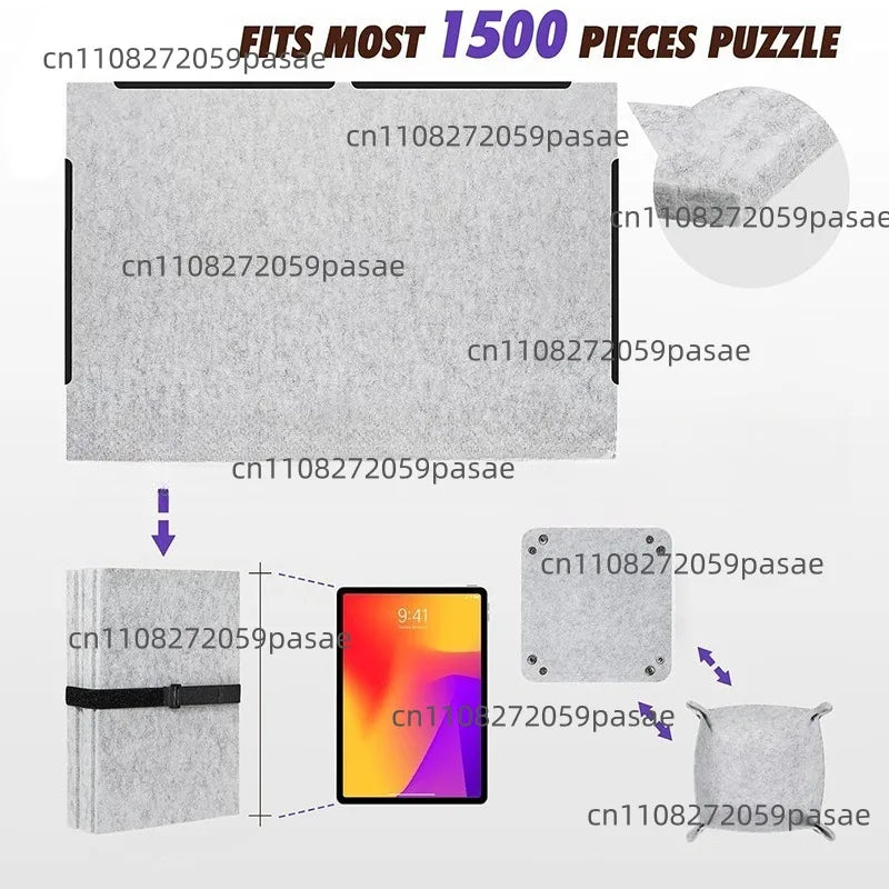 Foldable Puzzle Board with Sorting Trays & Anti-Slip Mat | 1500pc