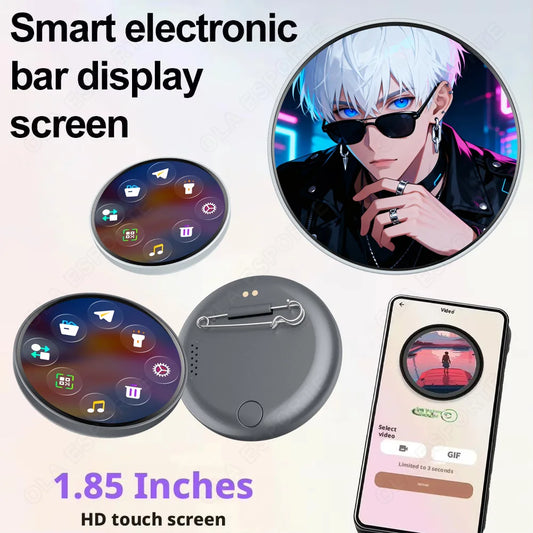 Electronic Display Badge Bar Bluetooth Smart Cyber Badge 1.85 Inch HD Touch Screen Images, Gifs Text Short Videos Display Peaceful Pleasures Health and Wellness