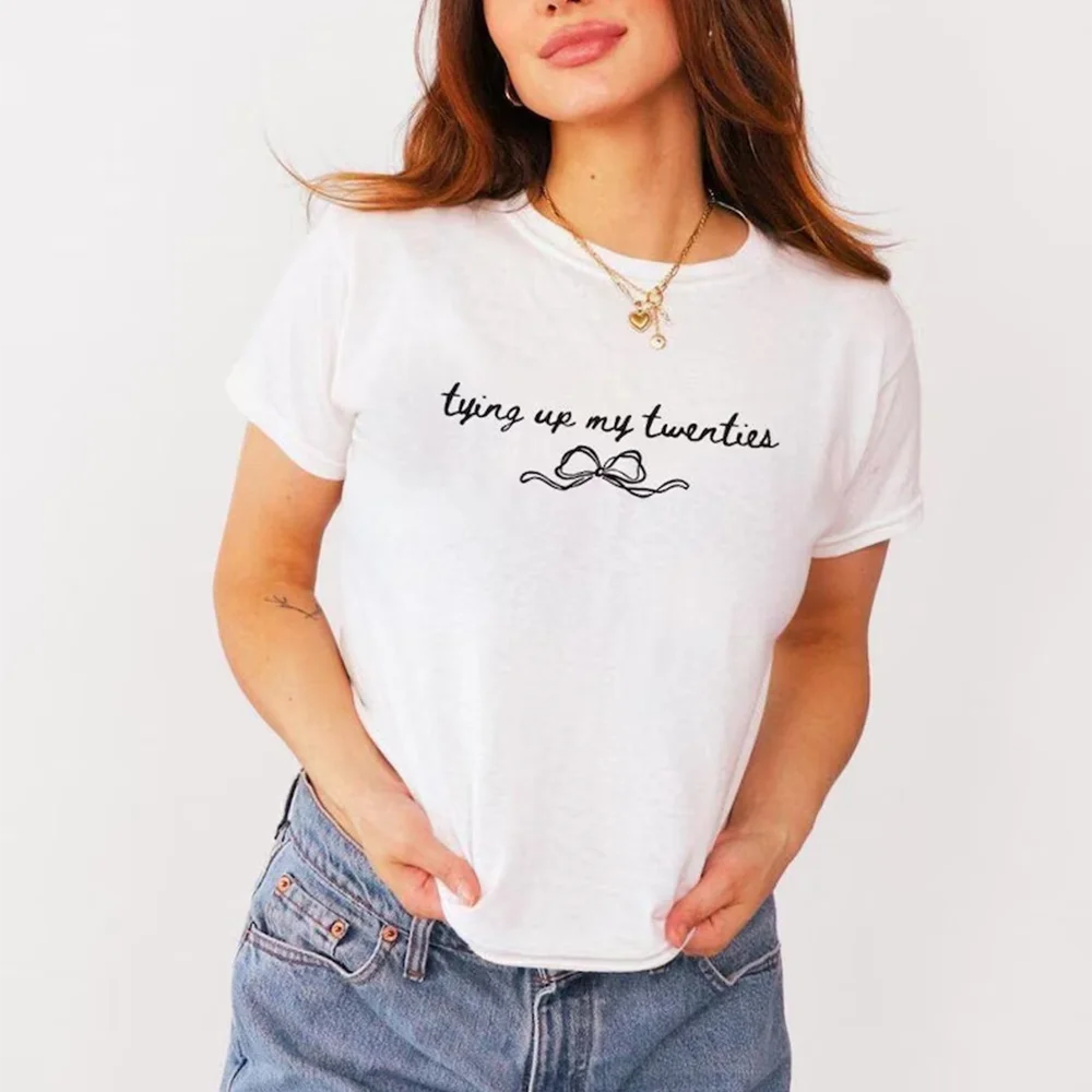 30th Birthday "Tying Up My Twenties" White T-Shirt | Party Tee