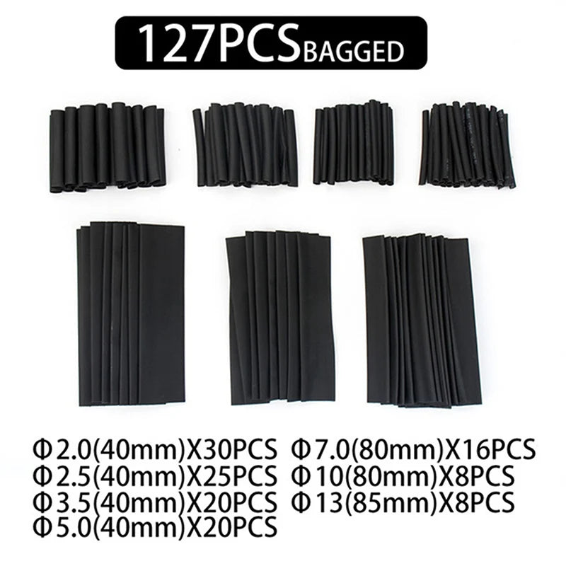 127Pcs Heat Shrink Tubing 2:1 Assortment Polyolefin Tube Car Cable Sleeving Wrap Peaceful Pleasures Health and Wellness