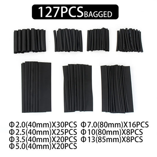 127Pcs Heat Shrink Tubing 2:1 Assortment Polyolefin Tube Car Cable Sleeving Wrap Peaceful Pleasures Health and Wellness