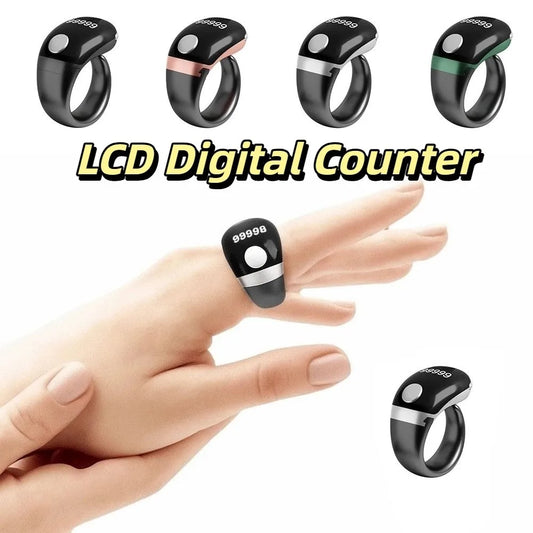 Digital Tally Counter Ring – LCD 99999 Touch Control, 3-Speed Digital Tally Counter Oasis Select