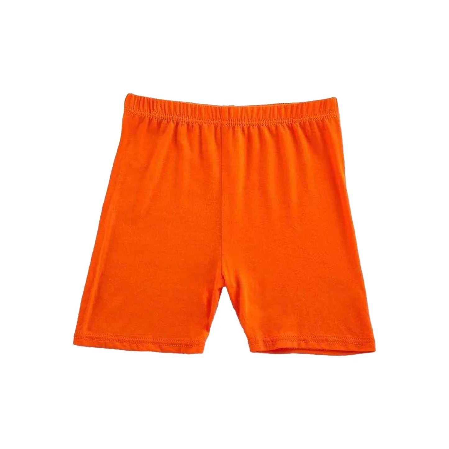 Girls Summer Safety Leggings Cycling Pants Children Anti-emptied Stretch Solid Color Mid-rise Yoga Dancing Shorts 1PC Peaceful Pleasures Health and Wellness Orange 110