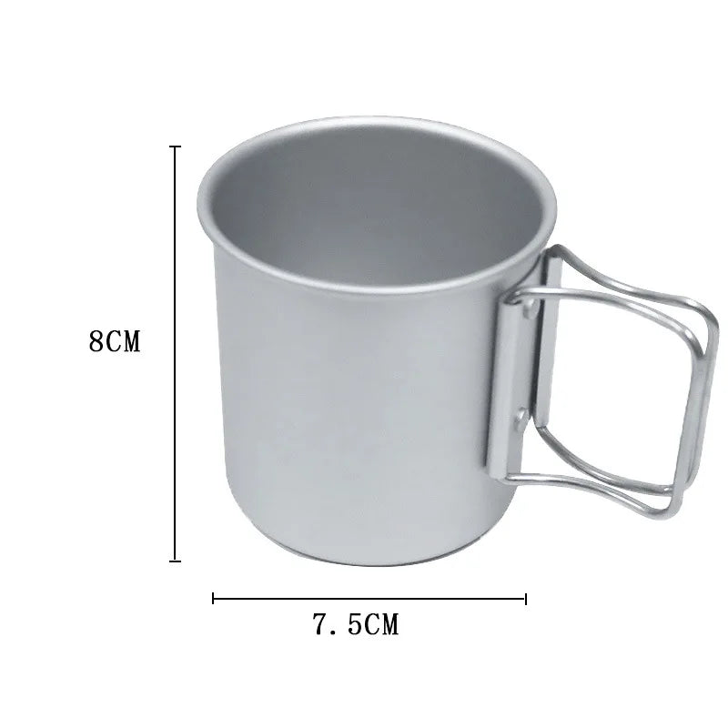 Outdoor Foldable Aluminum Camping Cup - Ultralight Portable Travel Mug for Coffee Tea Hiking Backpacking Picnic Mini Water Cup Peaceful Pleasures Health and Wellness WHITE
