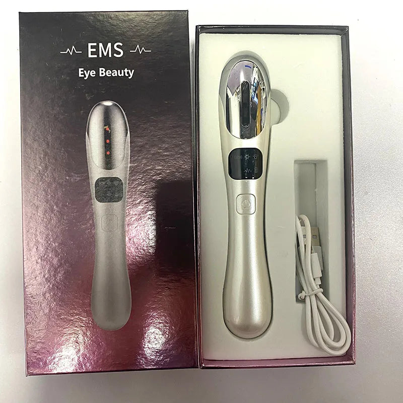 Vibrating Red Light Eye Lift Wand Electric EMS Eye Massager for Dry Eyes, Dark Circles and Puffiness Peaceful Pleasures Health and Wellness WHITE