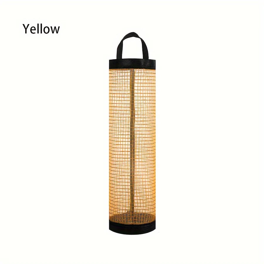 2-Pack Wall-Mounted Foldable Mesh Plastic Bag Holder & Dispenser