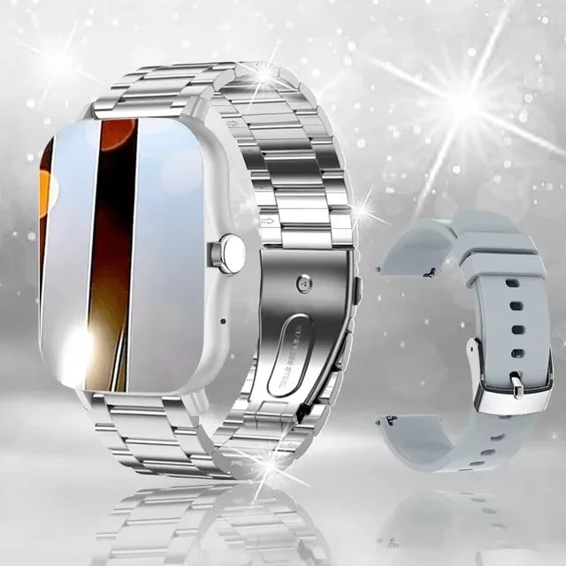 1.83'' Waterproof Smart Watch with Message Answer Call Sleep Monitoring Sports Pedometer Information Alerts For iPhone Android Peaceful Pleasures Health and Wellness Silver20Szstrap