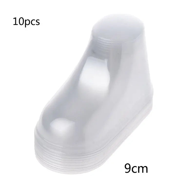 10-Pack Clear PVC Baby Shoe Display Stands | Bootie Showcase